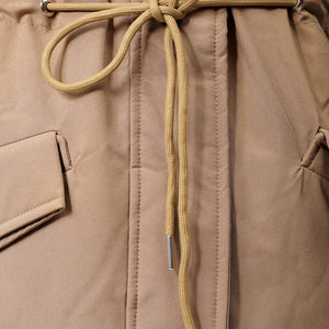 Women's Beige Regular Fit Solid Parka Jacket