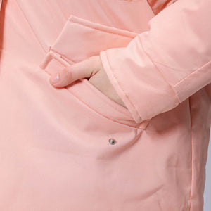 Women's Pink Regular Fit Solid Parka Jacket