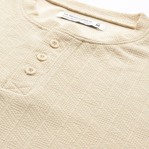 Men's Beige Relaxed Fit Self Design Sweatshirt