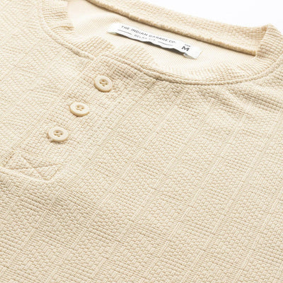 Men's Beige Relaxed Fit Self Design Sweatshirt