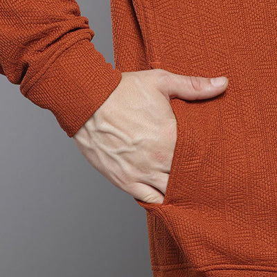 Men's Rust Relaxed Fit Self Design Sweatshirt