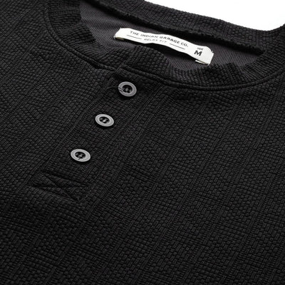 Men's Black Relaxed Fit Self Design Sweatshirt