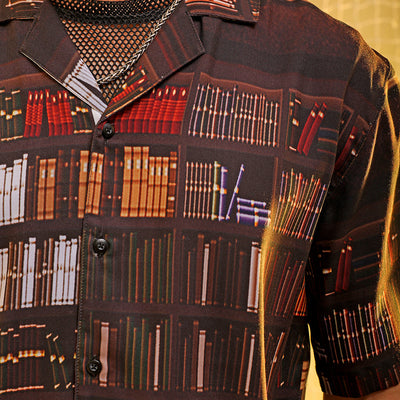 Men's Brown Oversized Fit Graphic Shirt