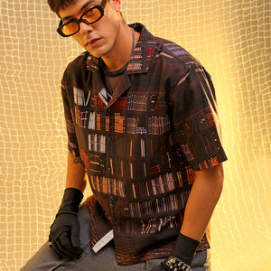 Men's Brown Oversized Fit Graphic Shirt