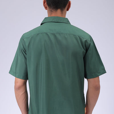 Men's Green Oversized Fit Graphic Shirt