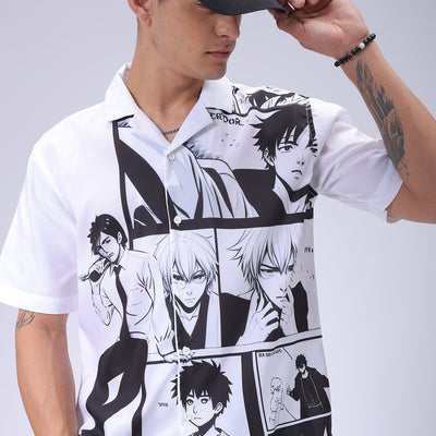 Men's Black Oversized Fit Graphic Shirt