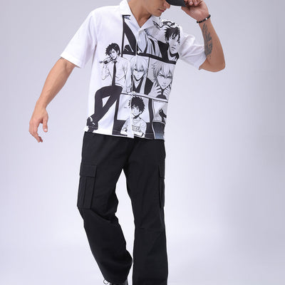Men's Black Oversized Fit Graphic Shirt