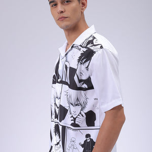 Men's Black Oversized Fit Graphic Shirt