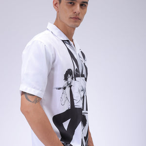 Men's Black Oversized Fit Graphic Shirt