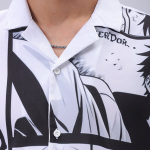 Men's Black Oversized Fit Graphic Shirt