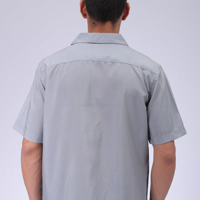Men's Grey Oversized Fit Graphic Shirt