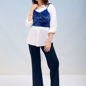 Women's Solid Fitted Velvet Crop Top