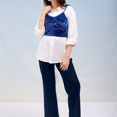 Women's Solid Fitted Velvet Crop Top