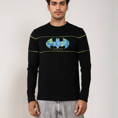 Men's Batman Back Print Slim Fit T-shirt
