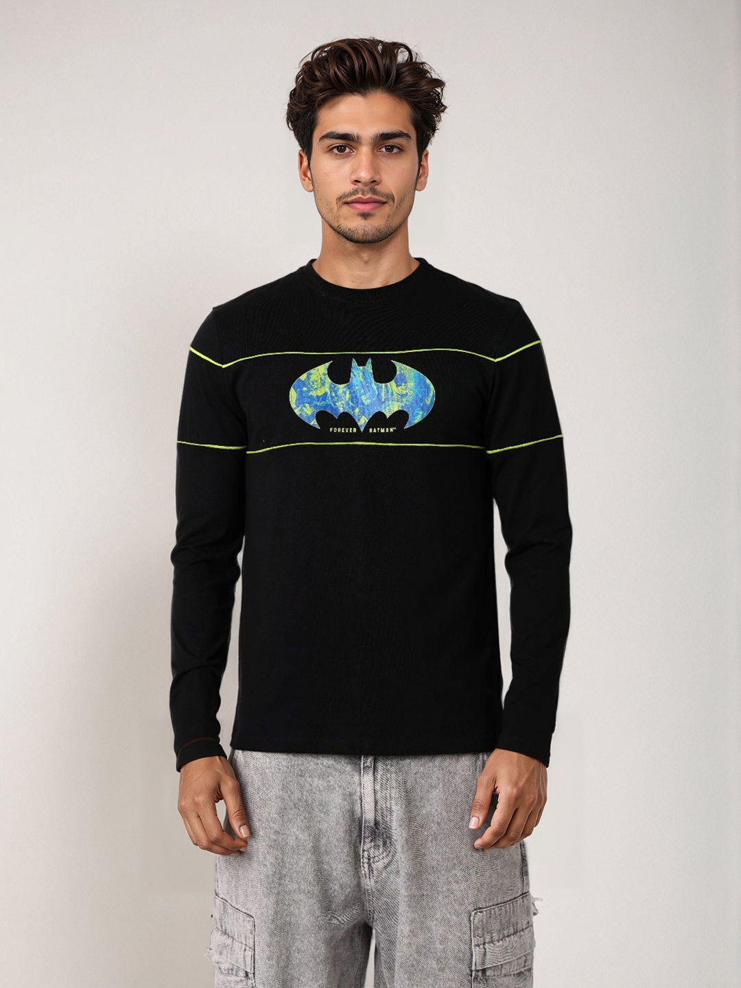 Men's Batman Back Print Slim Fit T-shirt
