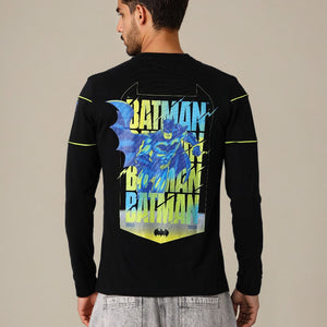 Men's Batman Back Print Slim Fit T-shirt