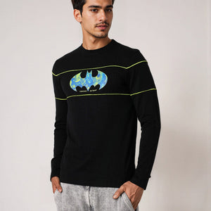 Men's Batman Back Print Slim Fit T-shirt