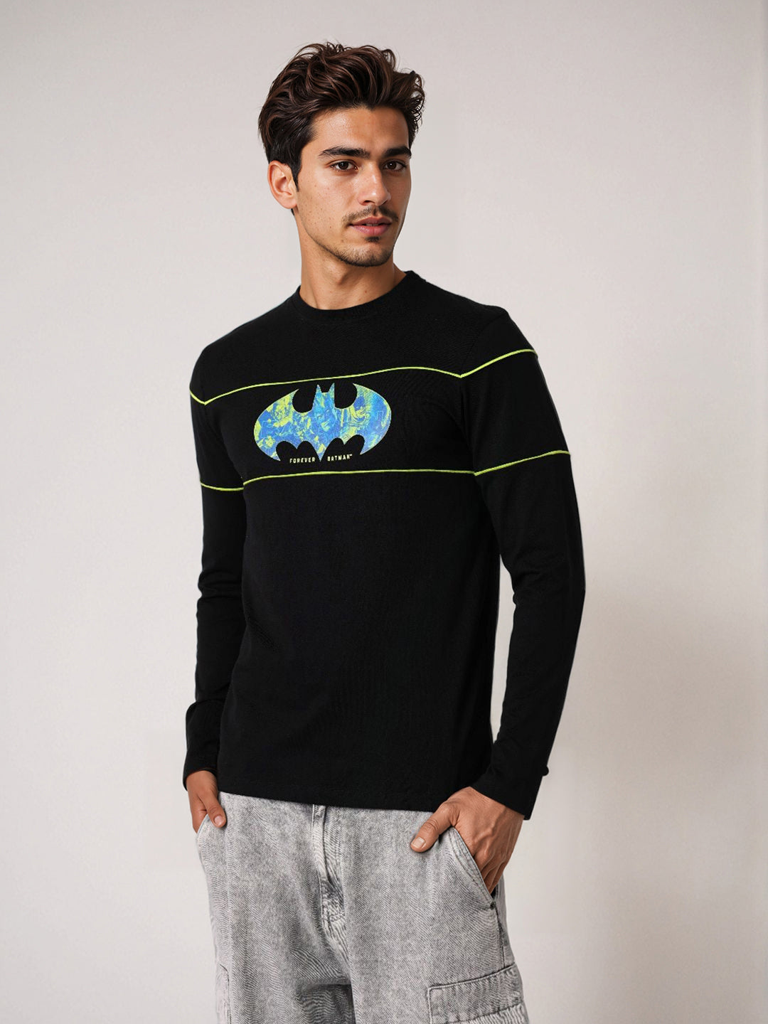 Men's Batman Back Print Slim Fit T-shirt
