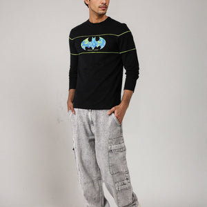 Men's Batman Back Print Slim Fit T-shirt