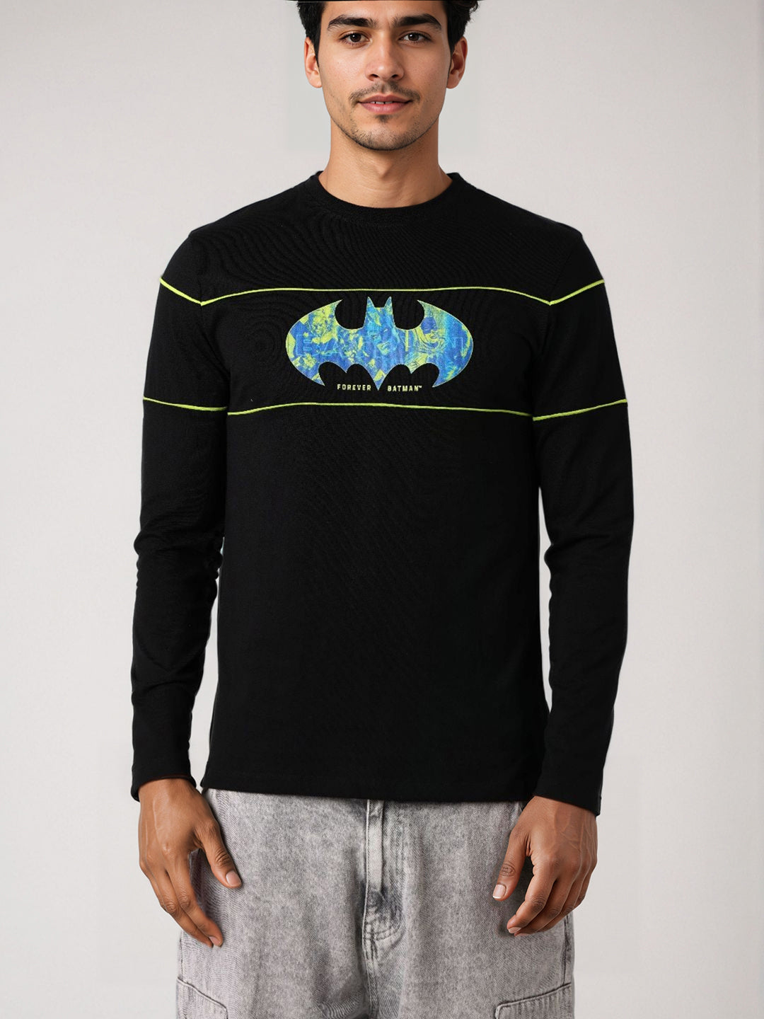 Men's Batman Back Print Slim Fit T-shirt