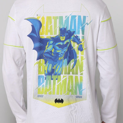 Men's Slim Fit Batman Back Print T-Shirt