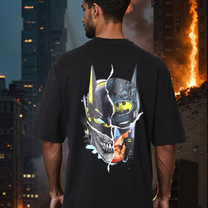 Men's Oversized Batman Back Print T-Shirt
