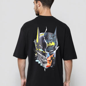 Men's Oversized Batman Back Print T-Shirt