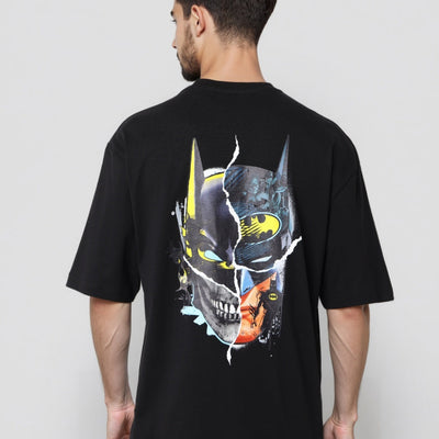 Men's Oversized Batman Back Print T-Shirt
