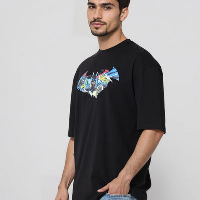 Men's Oversized Batman Back Print T-Shirt
