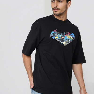 Men's Oversized Batman Back Print T-Shirt
