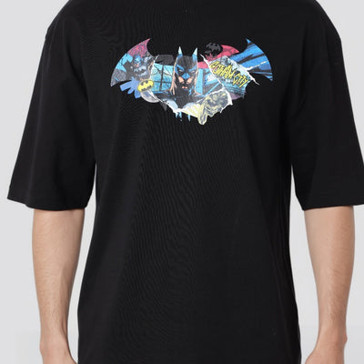 Men's Oversized Batman Back Print T-Shirt
