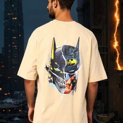 Men's Oversized Batman Back Print T-Shirt