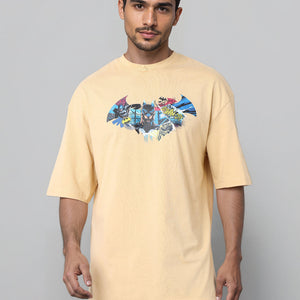Men's Oversized Batman Back Print T-Shirt