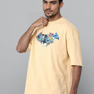 Men's Oversized Batman Back Print T-Shirt