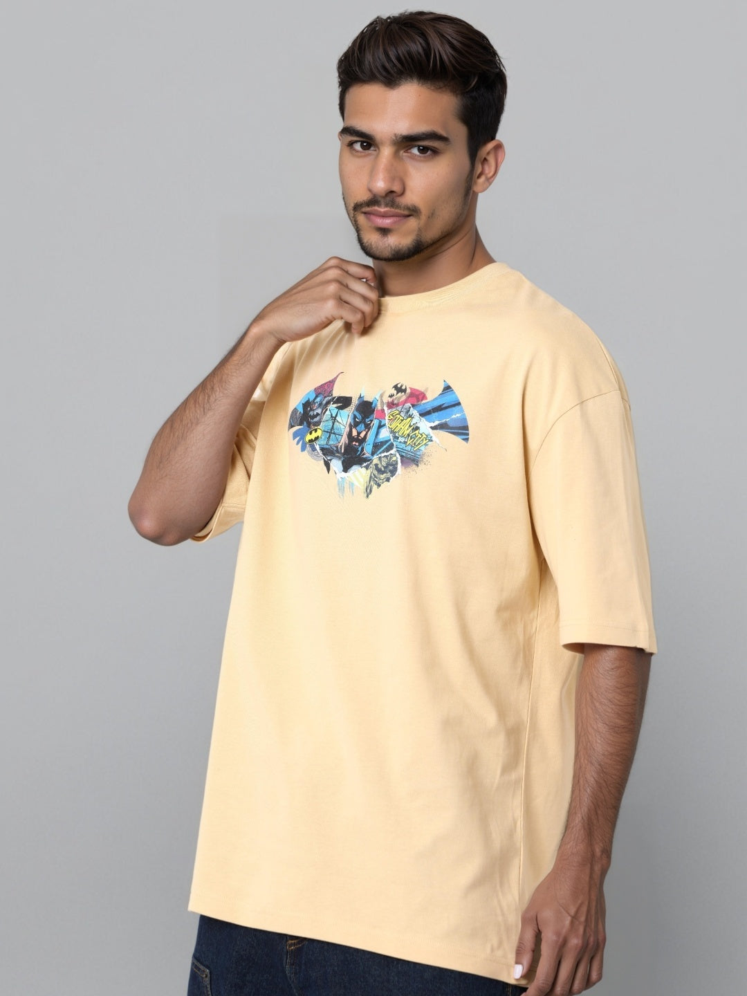 Men's Oversized Batman Back Print T-Shirt