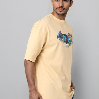 Men's Oversized Batman Back Print T-Shirt