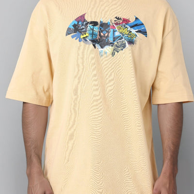 Men's Oversized Batman Back Print T-Shirt