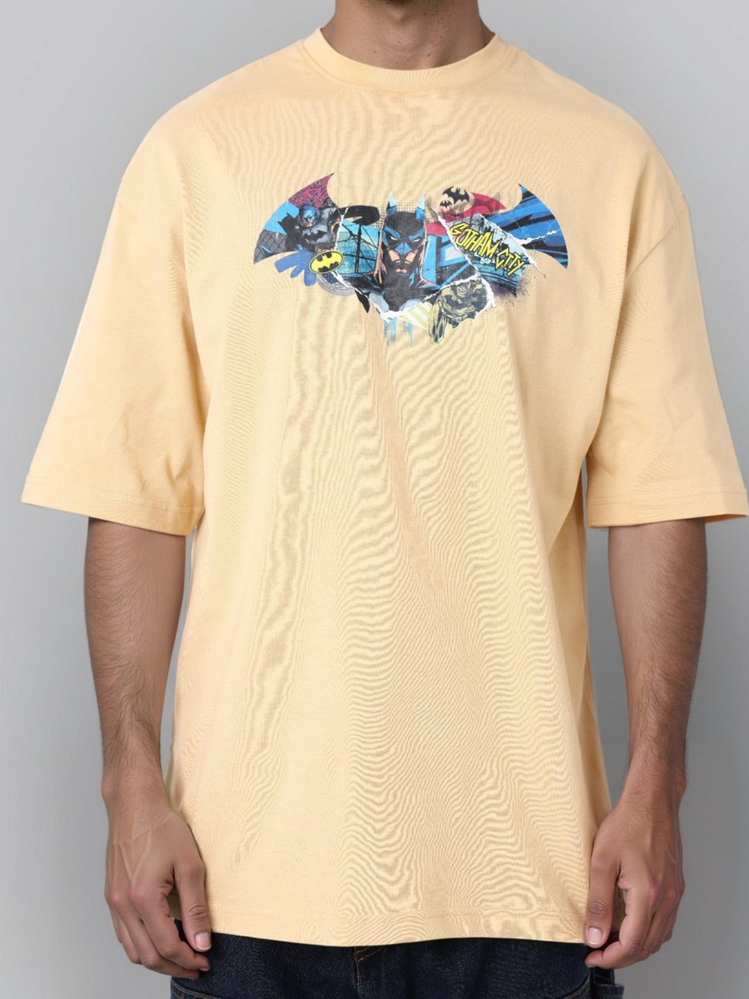 Men's Oversized Batman Back Print T-Shirt