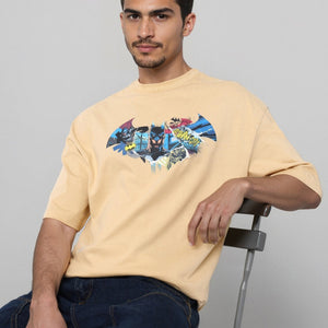 Men's Oversized Batman Back Print T-Shirt