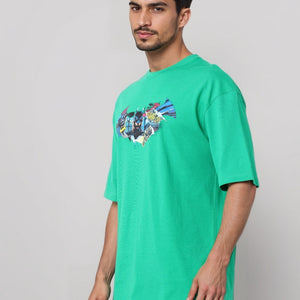 Men's Oversized Batman Back Print T-Shirt