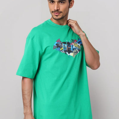 Men's Oversized Batman Back Print T-Shirt