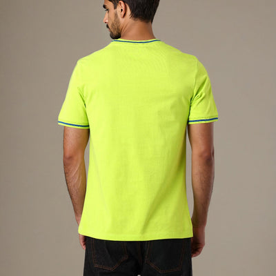 Men's Slim Fit Character Print Crew Neck T-shirt