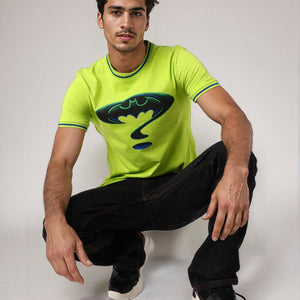 Men's Slim Fit Character Print Crew Neck T-shirt