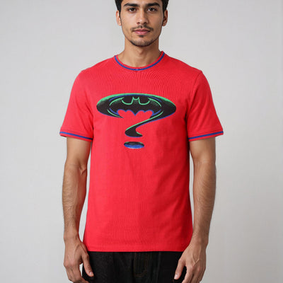 Men's Slim Fit Character Print Crew Neck T-shirt