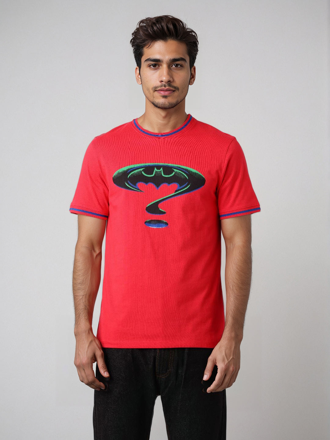 Men's Slim Fit Character Print Crew Neck T-shirt