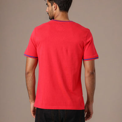 Men's Slim Fit Character Print Crew Neck T-shirt