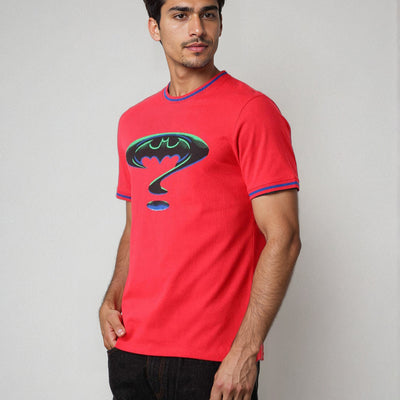 Men's Slim Fit Character Print Crew Neck T-shirt