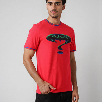 Men's Slim Fit Character Print Crew Neck T-shirt