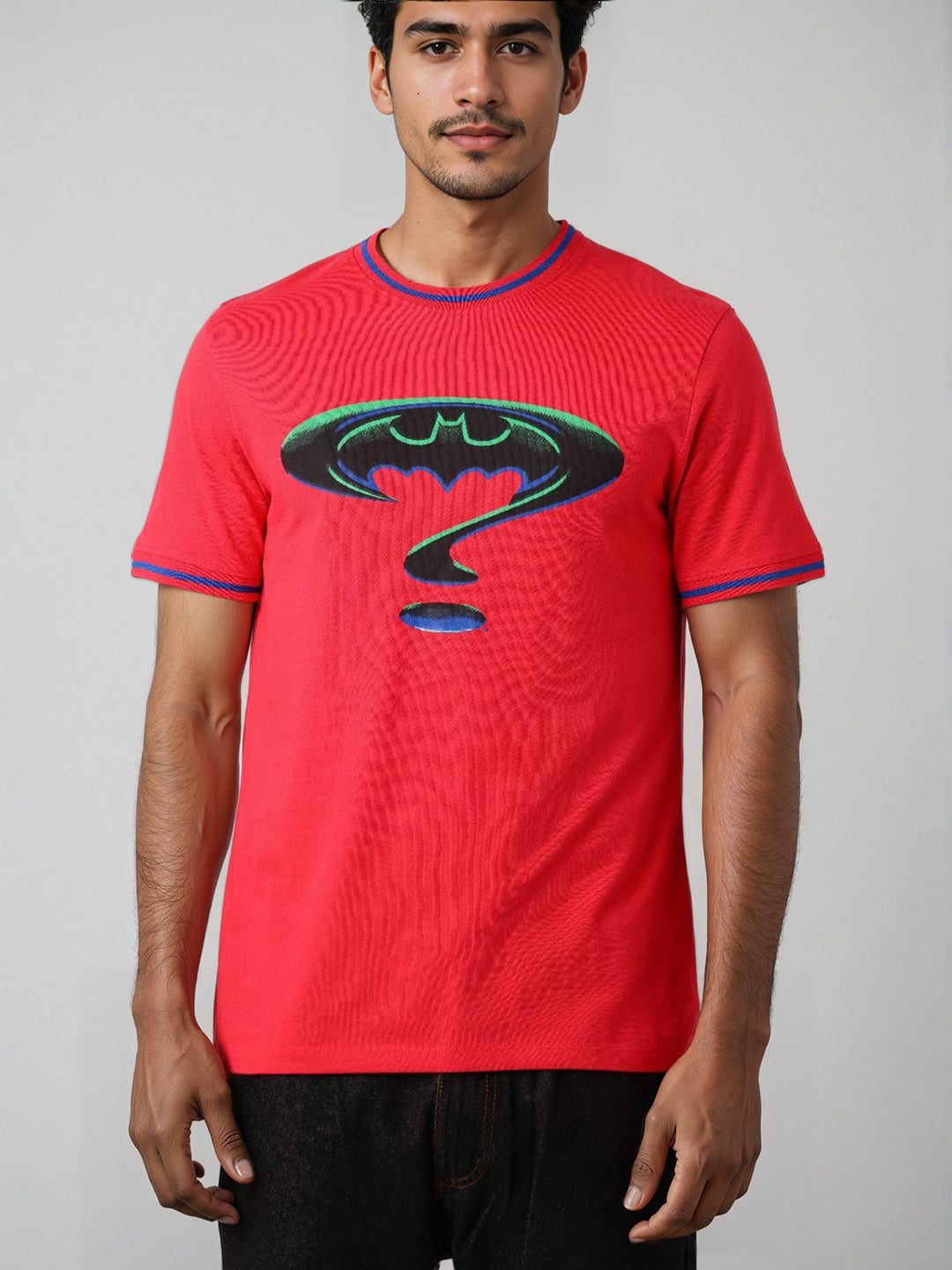 Men's Slim Fit Character Print Crew Neck T-shirt