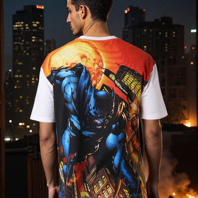Men's Batman Printed Boxy Fit T-shirt